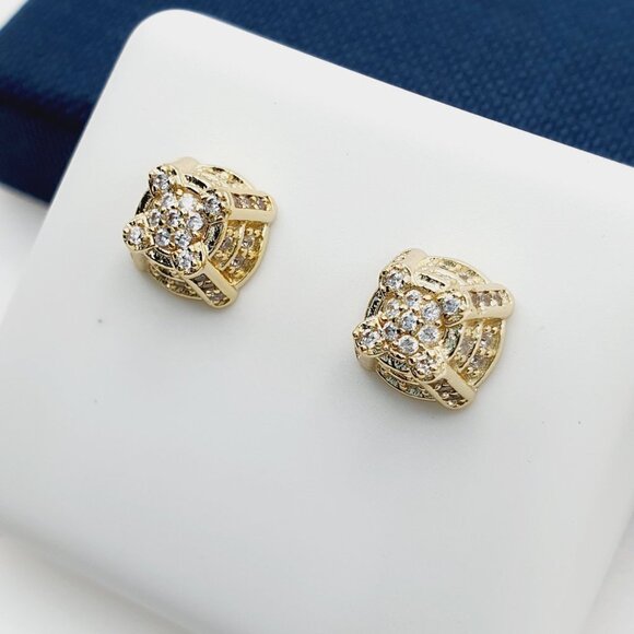 "14K Gold Plated Cubic Zircon Earrings, EVBRS455 - Picture 2 of 9